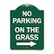 Signmission No Parking on Grass W/ Right Arrow, Green & White Aluminum Sign, 18" x 24", GW-1824-23686 A-DES-GW-1824-23686 - alternate 1